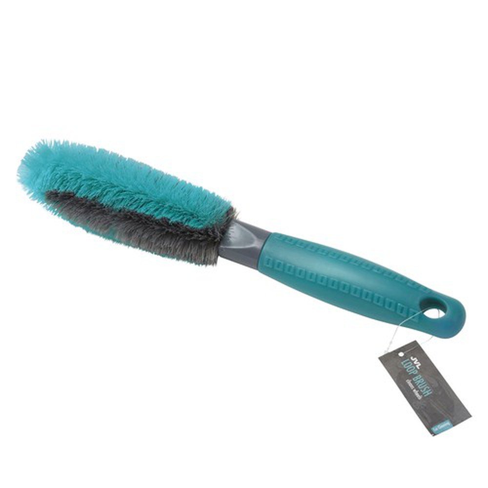 JVL Car and Bike Care Cleaning Range Wheel Loop Brush, Plastic and Rubber, Grey and Teal, 29 x 7.5 x 2 cm