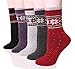 EBMORE Wool Socks for Women Hiking Thermal Warm Winter Thick Boot Cozy Crew Comfy Work Socks for Ladies Stocking Stuffers Gift 5 Pairs(Snowflake)