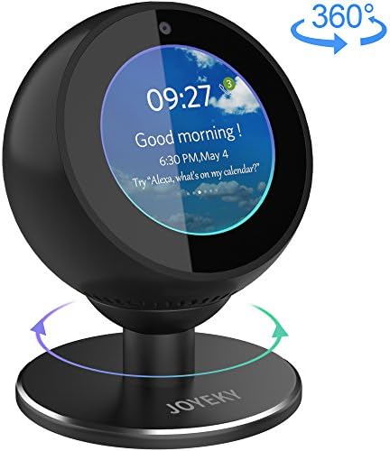 Echo Spot Stand, JOYEKY Full Aluminum Bracket Echo Spot Adjustable Stand, Horizontally 360 Rotation Metal Bracket Strong Magnetic Base for Echo Spot, Echo Spot Accessories for Bedroom, Black