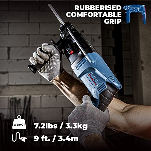 DongCheng 1 Inch SDS Plus Corded Power Electric Rotary Hammer Drill for Concrete/Masonry,High Power, 2.8 joules,with 4pcs SDS Plus Drill Bits,Model#DZC05-26B