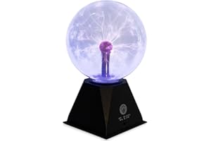 Kicko 10-Inch Plasma Ball - Blue Plasma Globe Touch and Sound Sensitive - Nebula Thunder Lightning Lamp Plug-in for Science Decor - Crystal Ball for Bedroom, Parties, Kids, and Home Decoration