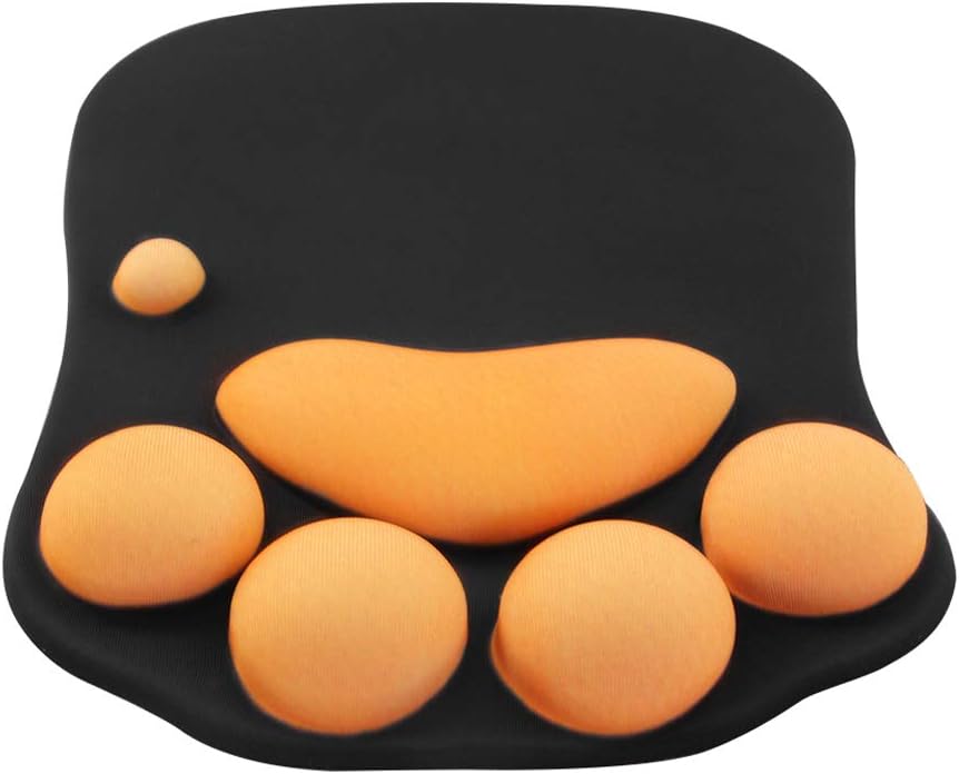 Star-link Cat Paw Mouse Pad with Wrist Support, Portable Ergonomic Anti-Slip Gaming Mouse Mat Cartoon Cute Cats Paw Soft Silicone Gel Rests Wrist Cushion Rest Micemat Comfort Mousepats (10.6×8.0)