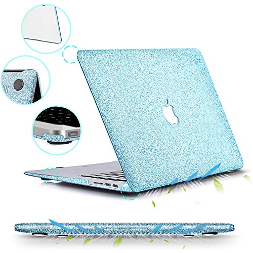 MacBook Air 13 inch Case,Anban Glitter Bling Smooth Protective Laptop Shell Slim Snap On Case with Keyboard Cover Compatible MacBook Air 13" (A1369 & A1466),Shining Loyal Blue - Thumbnail 4