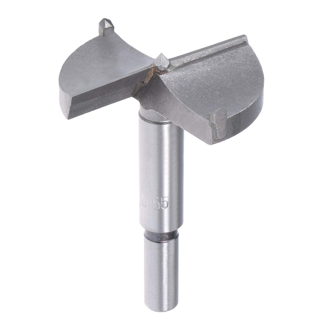 sourcing map Forstner Drill Bits 55mm, Tungsten Carbide Wood Hole Saw Auger Opener Woodworking Hinge Hole Drilling Boring Bit Cutter Gray