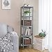 SONGMICS 5-Tier Bamboo Bathroom Shelf, Narrow Shelving Unit, Multifunctional Storage Rack, Corner Rack, for Kitchen, Living Room, Bedroom, Entryway, Bathroom, Grey UBCB55GY