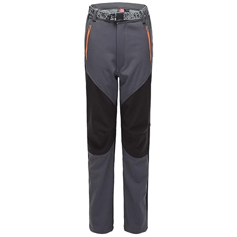Damen Herren Gefüttert Softshellhose, Wasserdicht Outdoorhose, Atmungsaktiv Wanderhose Winter hose, Verdickte Winddicht Winte