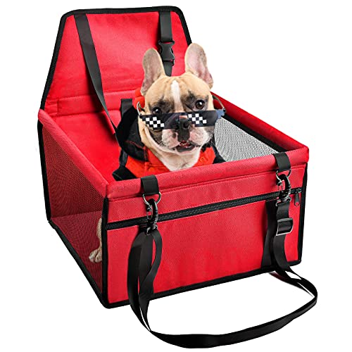 Red Dog Car Seat Upgrade Deluxe Washable Portable Pet Car Booster Seat
