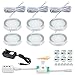 Kuniwa LED Under Cabinet Lighting Kit, Kitchen Puck Lights Dimmable 2W 1080lm Under Counter Lighting, Hand Wave Activated Switch Closet Lights, 3000K Warm White, Set of 6, All Accessories Included