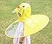 IdealPlast Cute Rain Coat UFO Children Umbrella Hat Magical Hands Free Raincoat (Yellow Dark, S)