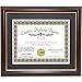 Creative Picture Frames 8.5x11-11x14mh.gold Mahogany Diploma Frame with Gold Rim and Black Matting To Hold 8.5 by 11-inch Graduation Certificate with Easel and installed Hangers