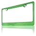 BLVD-LPF OBEY YOUR LUXURY Popular Bling 7 Row Crystal Metal Chrome License Plate Frame with Screw Caps (1, Green)