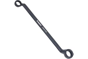 WEDO 75-Degree Deep Offset Double Box End Wrench,Black-spray on surface, 19x22mm, Length 300mm,One-time Die-forged, Wear Resi