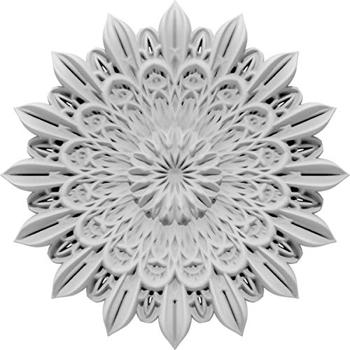 Ekena Millwork ROSC030X030PEOUF 3" W x 3" H x 3/8" P Small Peoria Rosette, White