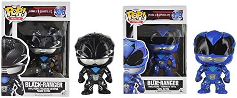 Funko POP Movies: Power Rangers Black &amp; Blue Action Figure Bundle (2 items)