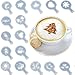 yueton Pack of 16 Cappuccino Coffee Barista Stencils Template Strew Pad Duster Spray