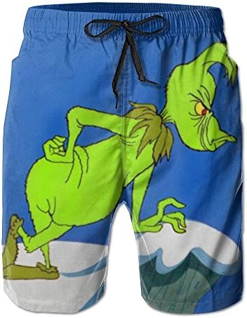 How The Grinch Stole Christmas Men's Beach Shorts Swimwear Quick Dry Sports Shorts Size XXL Fashion
