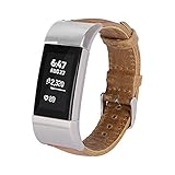 Fitbit Charge 2 Band, MeanLove Genuine Leather Replacement Bands Wristband for Fitbit Charge 2