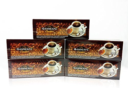 5 Boxes - Gano Cafe Ganocafe Classic - 30 Packets, Ganoderma Healthy Black Coffee