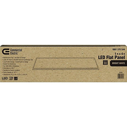 Commercial Electric 74031/HD White LED Edge-Lit Flat Panel Flushmount 1'x4' - Thumbnail 4