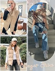 Freyhem Puffer Vest Women Sleeveless Quilted Zip Up