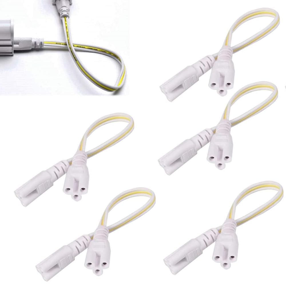 3-Pin T5 T8 LED Lamp Lighting Cable - Double End Connection Cable for LED Tubes - Connecting Cable for Fluorescent Lamps - Storage Cabinet & Carpenters Ceiling Tube Cable - Accessory Cable (30CM)