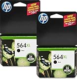 HP 564XL CN684WN High Yield Ink Cartridge (Black) In Retail packaging- 2 Pack