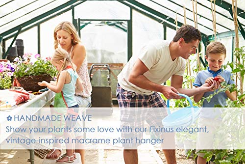 2 Pack Macrame Plant Hanger with Fringed Ends, Fixinus 41" Cotton Woven Hanging Plant Holder Plant Pot Stand Ideal for Indoor Outdoor Home Birthday Decoration