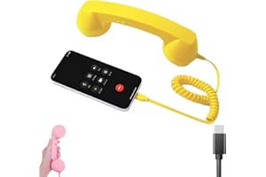 Retro Phone Handset, Retro Telephone Handset for Cell Phone USB C for Cell Mobile Video Conferences, Calls, Meetings, 90s Sty