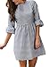 HOTAPEI Women's Casual Summer 3/4 Sleeve Fit and Flare Mini Dress Sundresses
