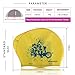 Peacoco Large Silicone Swim Cap for Women Kids Girls Men and Adult, Swimming Cap for Long Thick Hair, Ear Wrap Swim Hat Keeps Hair Dry Yellow