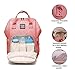 Yokstore Diaper Bag Backpack, Waterproof Nappy Bag for Mom and Dad, Maternity Diaper Bag Multipurpose Travel Backpack with Stroller Straps, Large Capacity, Pink Medium