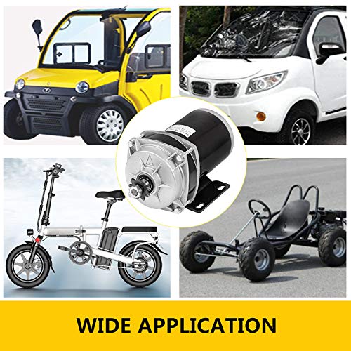 Mophorn Gear Reduction Electric Permanent Magnet Motor 48V DC 1000 Watt Rated Load Speed 3000Rpm Gear Ratio 6:1 with Mounting Bracket for Go Karts Scooters and E-bike