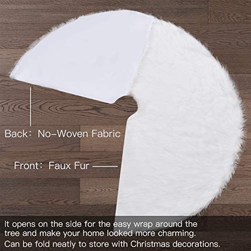 image for YEAHOME Christmas Tree Skirt 48 Inch Luxury Faux Fur Tree Skirts Xmas 