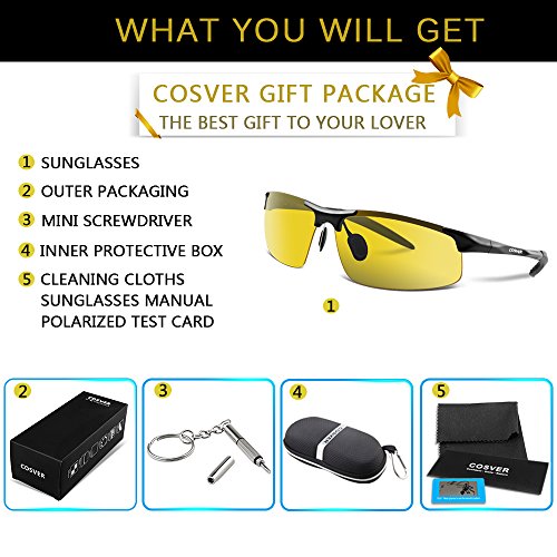 image for COSVER Men's Polarized Sunglasses for Men Sports Driving Cycling Runni