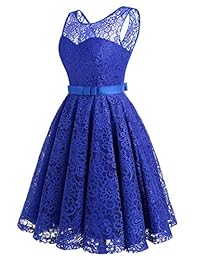 ivnis Lace de la mujer Fit and Flare Vestido de Cóctel Vestido De Fiesta a-line Prom con cinturón