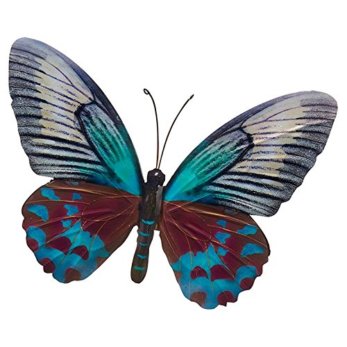 Butterfly Garden Ornament Wall Art Shudehill Home Decoration Metal Large Teal