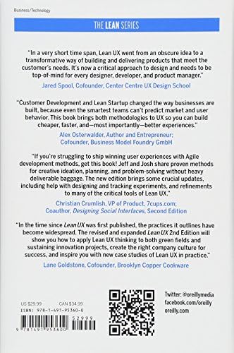 Lean Ux Designing Great Products With Agile Teams Gothelf Jeff Amazon Com Au Books