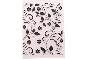 YKW Flower Leaves Plastic Embossing Folders for Scrapbooking Card Making Christmas Thanksgiving Embossing Folders Durable Embossing Stencils for DIY Craft Projects Easy to Use (Flower-Leaf)