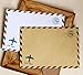 BeeChamp 50pcs A7 Self-Sealing Gummed Vintage Airmail Style Invitation Envelopes, Brown Kraft