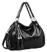 Obosoyo Women's Handbag Genuine Leather Tote Shoulder Bags Soft Hot Black
