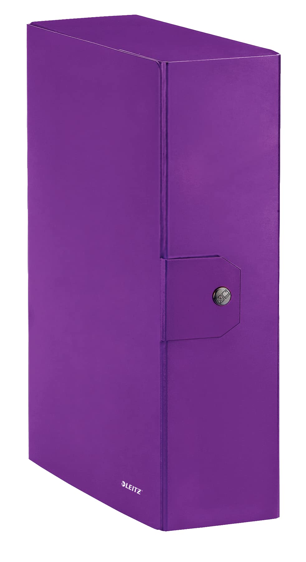 Leitz Press Stud Closure Box File,Plastic-Coated, 25 x 35 cm Dorso 10 cm Purple