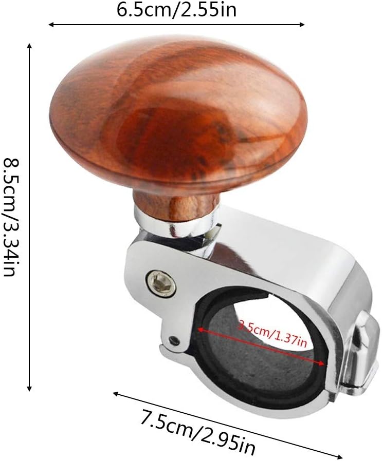Steering Wheel Knob, Car Steering Booster Handle Ball Wooden Steering Wheel Spinner for Car Vehicle Trucks Boats - Image 4