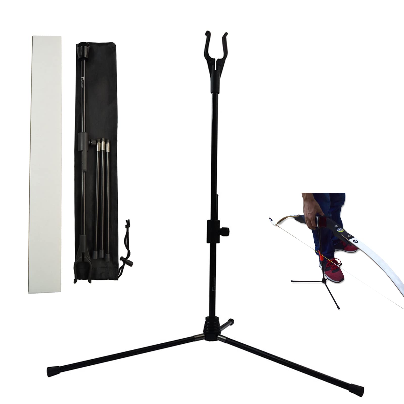 ELONG Archery Supply Lightweight Bow Stand for Recurve Bow Longbow Compound Bows Takedown Bow