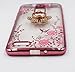 ZTE ZMAX Pro Case , ZTE Carry / Imperial Max / Kirk Case , BestAlice Slim Soft Gel Clear Bling Case Rose Gold Metal Plating Bumper Cover & Lanyard Neck Strap , Butterfly Ring Stand