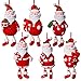 Prextex Pack of 6 Painted Santa Christmas Tree Ornaments for Unique Christmas Decoration