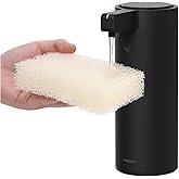 Automatic Liquid Soap Dispenser Stainless Steel Touchless Hand Soap Dispenser with Waterproof IPX5 Motion Sensor Dish Soap Dispenser for Kitchen Bathroom (Rechargeable (Black))