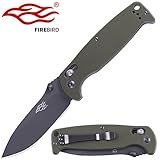 Knife F7413 Firebird Pocket Folding Hunting Knife G-10 Handle SS Blade (Green)