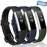 Maledan Bands for Fitbit Alta HR and Alta, Black Blue Green Large