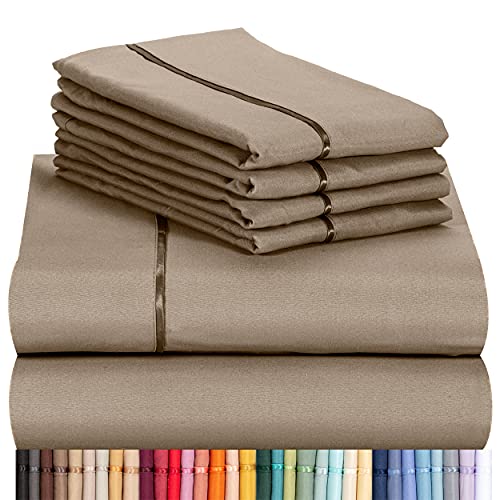 6 PC King Sheet Set, Rayon Made from Bamboo Bed Sheets, Deep