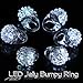 Fun Central 24-Pack - White LED Light Up Jelly Bumpy Rings - Fun and Colorful Bulk Pack Party Favors